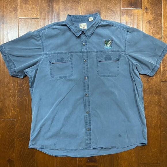Red Head Vintage Blue Bass Fishing Utility Performance Shirt Men's Size 3XL - Picture 3 of 8